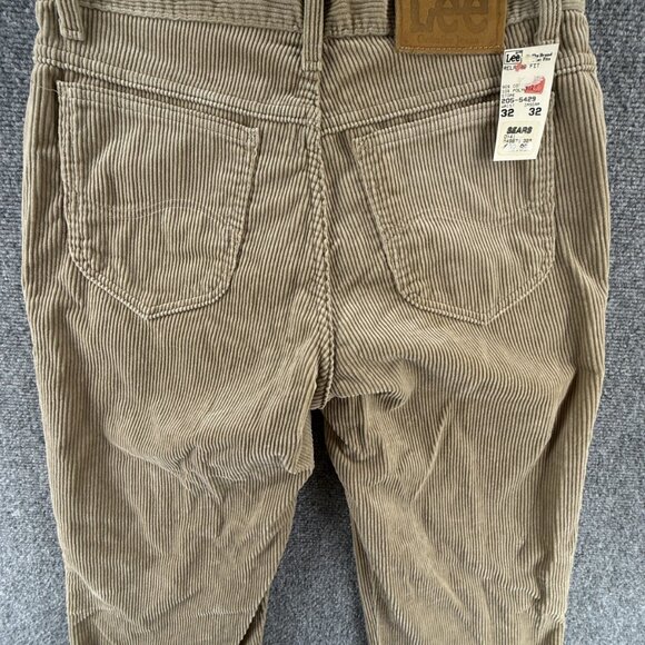VTG NOS Lee Corduroy Pants Beige 32x32 Soft Corded Cotton Blend Stone Relaxed - Picture 1 of 12